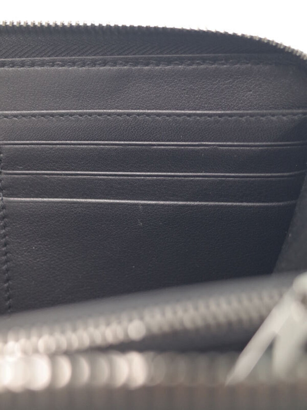 Dior Christian Zipper Long Wallet Leather Round Black - Picture 5 of 5